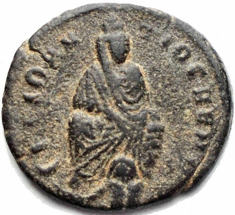 obverse: Time of Maximinus II Æ16.  Persecution Issue . Antioch