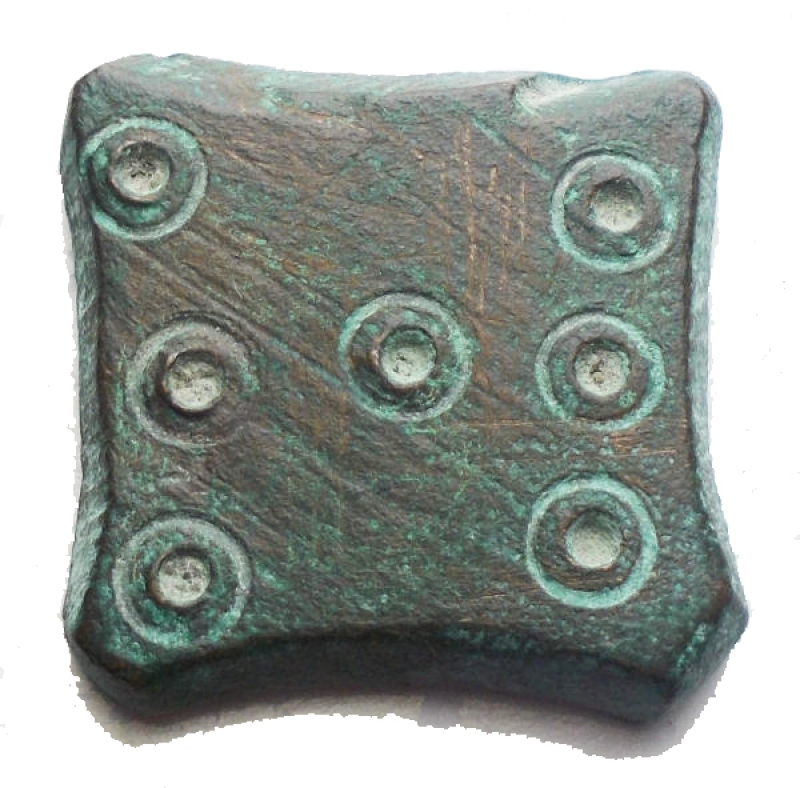 obverse: Bizantini. Peso in bronzo con 7 globetti ad dr e 1 globetto al rv. Peso 6,48 gr. qSPL