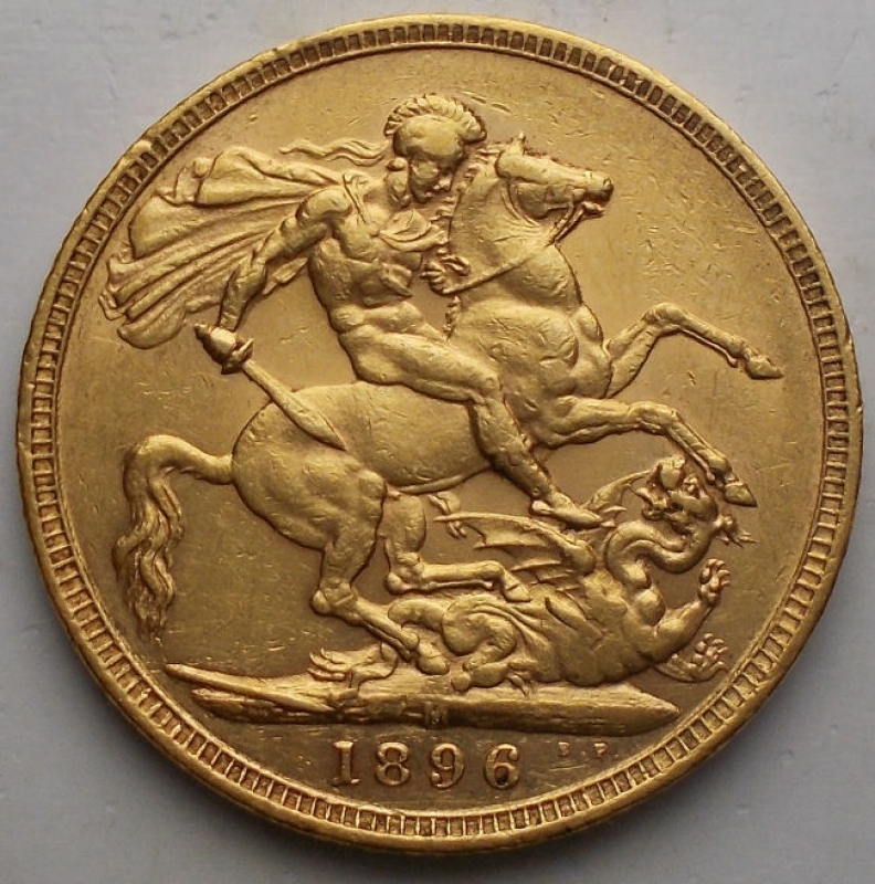 obverse: Gran Bretagna. Regina Vittoria. Pounds 1896 M