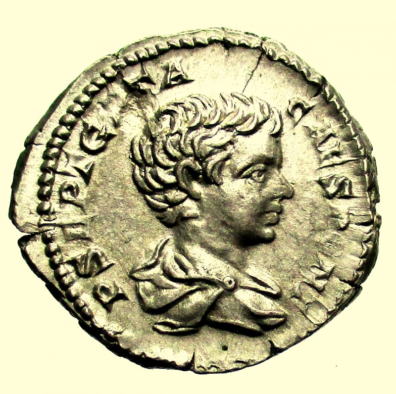 obverse: Impero Romano. Geta. 209-211 d.C. Denario. Ag. 