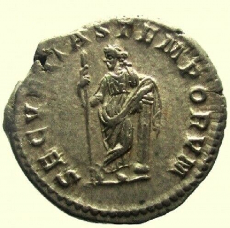 reverse: Impero Romano Macrino. 217-218 d.C. Denario. Ag. Roma. 