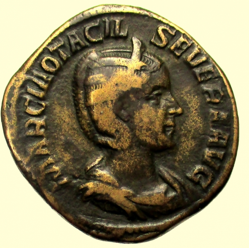 obverse: Impero Romano Otacilia Severa. Moglie di Filippo I 244-249 d.C. Sesterzio 