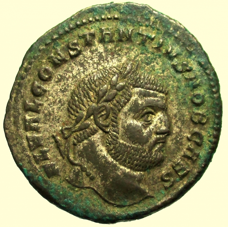 obverse: Impero Romano Massenzio. Costanzo Cloro  296 d.C  Follis 