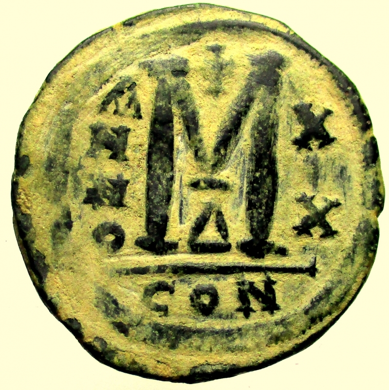 reverse:  Impero Bizantino. Giustiniano I 527-565. Follis