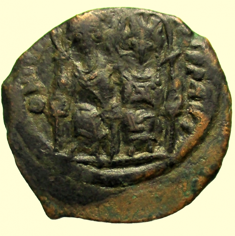 obverse: Bizantini Giustino II e Sofia. 565-578 d.C. Follis. 