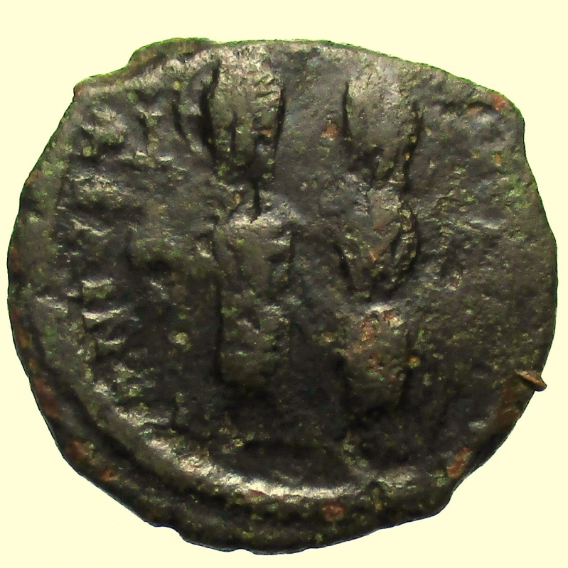 obverse: Bizantini. Giustino II e Sophia. 565-578 d.C. Mezzo Follis.
