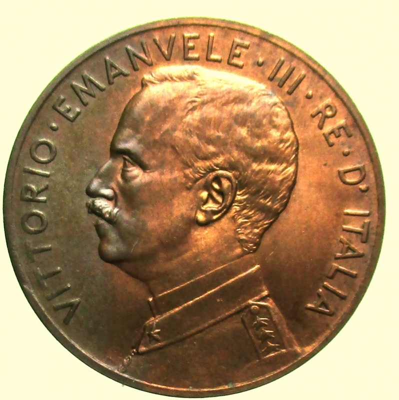obverse: Vittorio Emanuele III (1900-1943). 5 Cent. 1918