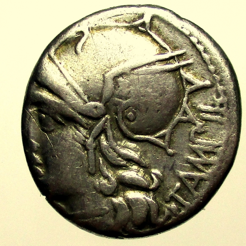 obverse: Repubblica Romana. Gens Baebia. M.Baebius Q.f.Tampilus.137 a.C. Denario.  