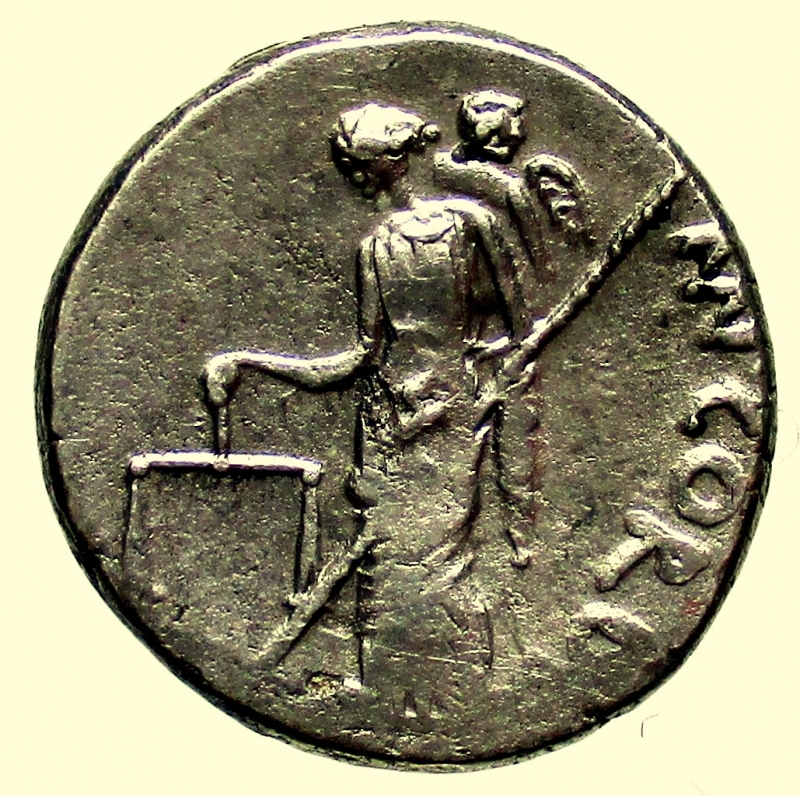 reverse: Repubblica Romana. Mn. Cordius Rufus, Denario, Roma, 46 a.C.