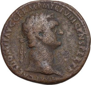 obverse: Domitian (81-96).. AE As. Ludi Saeculares (Secular Games) issue. Rome mint. Struck 14 September-31 December 88 AD