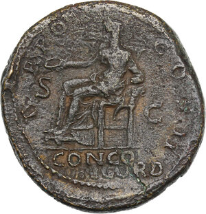 reverse: Aelius Caesar (136-138).. AE Sestertius. Struck under Hadrian, 137 AD