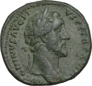 obverse: Antoninus Pius (138-161). AE Sestertius, 155 AD