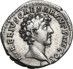 reverse: Marcus Aurelius as Caesar (139-161).. AR Denarius. Struck under Antoninus Pius, 140 AD