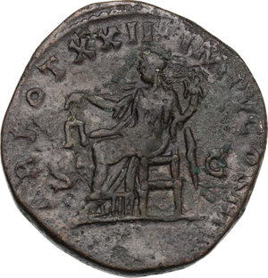 reverse: Marcus Aurelius (161-180).. AE Sestertius, 168 AD