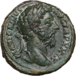 obverse: Marcus Aurelius (161-180).. AE As, 175 AD