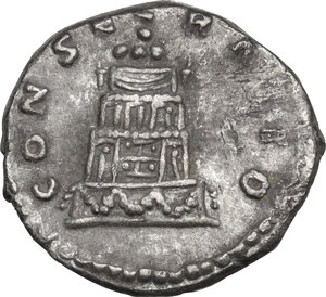 reverse: Divus Lucius Verus (died 169 AD).. AR Denarius. Struck under Marcus Aurelius, after 169 AD