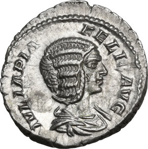 obverse: Julia Domna (died 217 AD).. AR Denarius. Struck under Caracalla, 211-215 AD
