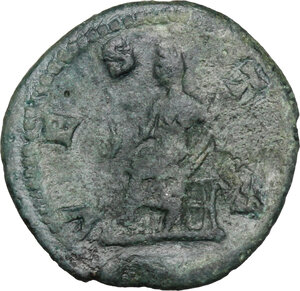reverse: Julia Domna (died 217 AD).. Bronze core of fourrée Denarius. Struck under Caracalla, 211-217 AD