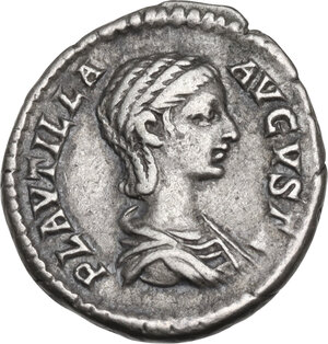 obverse: Plautilla, wife of Caracalla (died 212 AD).. AR Denarius. Struck under Caracalla