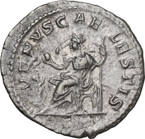 reverse: Julia Soemias, mother of Elagabalus (died 222 AD).. AR Denarius. Struck under Elagabalus, 218-222