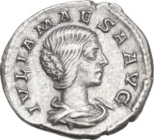 obverse: Julia Maesa, grandmother of Elagabalus (died 225 AD). AR Denarius. Struck under Elagabalus, 218-220 AD