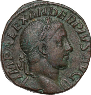 obverse: Severus Alexander (222-235).. AE Sestertius, 232 AD