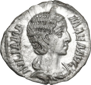 obverse: Julia Mamaea, mother of Severus Alexander (died 225 AD).. AR Denarius. Struck under Severus Alexander, 226 AD