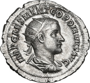 obverse: Gordian III (238-244).. AR Antoninianus, Rome mint, 238-239 AD