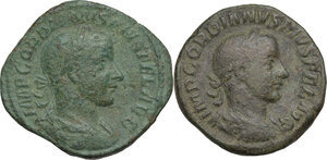 obverse: Gordian III (238-244). Lot of two (2) AE Sestertii