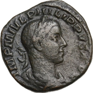 obverse: Philip II (244-249).. AE Sestertius