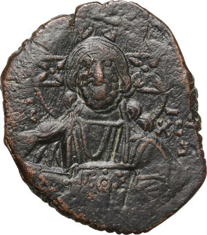 obverse: Anonymous Folles. Temp. Basil II and Constantine VIII (circa 976-1025).. AE Follis. Constantinople mint