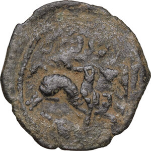 obverse: Roger of Salerno, Regent (1112-1119). AE Follis, Antioch mint