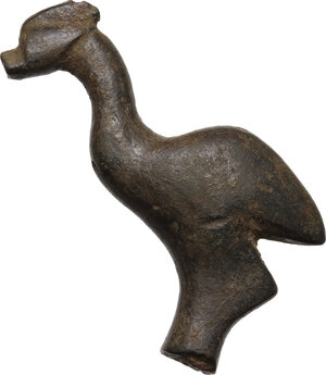 obverse: Barbaric fragment of a decorative element in the shape of swan.  4th-7th century AD.  46 x 30 mm. 29.11 g