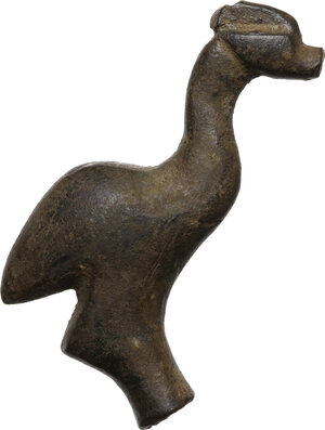 reverse: Barbaric fragment of a decorative element in the shape of swan.  4th-7th century AD.  46 x 30 mm. 29.11 g