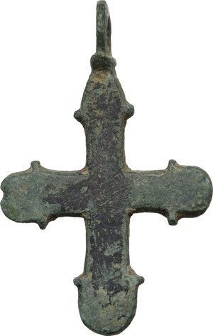 reverse: Byzantine bronze cross pendant.  35 mm. 4.35 g