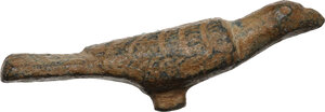 obverse: Bronze bird decorative element.  Late Roman or Byzantine.  40 mm. 8.75
