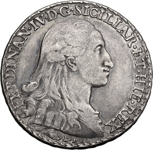 obverse: Italy .  Ferdinando IV di Borbone (1759-1816).. AR 100 Grana 1785, Napoli mint