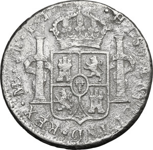reverse: Peru .  Carlos IV (1788-1808).. AR 8 Reales 1801, Lima