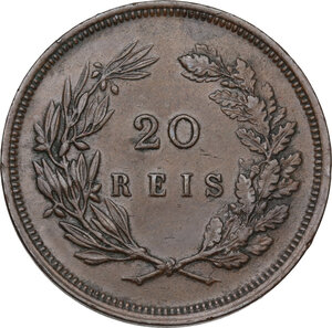 reverse: Portugal.  Carlos I (1889-1908). AE 20 Reis 1892