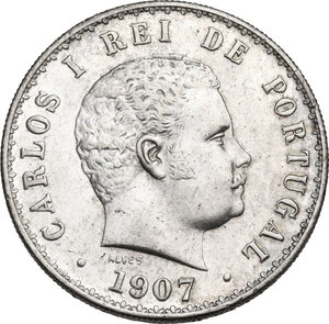 obverse: Portugal.  Carlos I (1889-1908). AR 500 Reis 1907