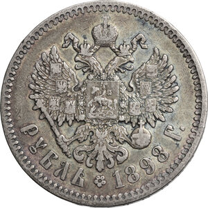 reverse: Russia.  Nicholas II (1894-1917).. AR Rubel, 1898