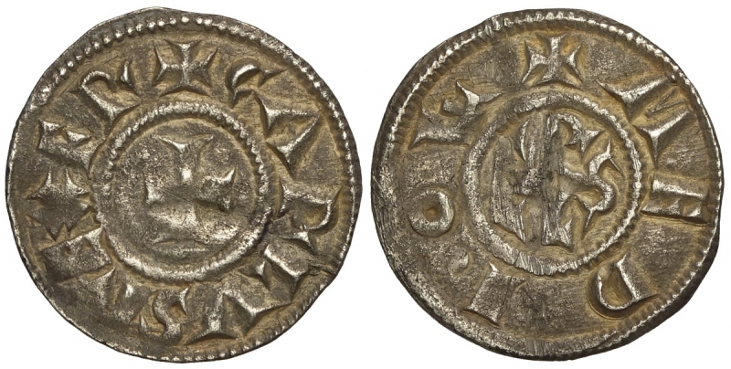 obverse: Milano, Carlo Magno (774-814), Denaro, MIR-4/1 RR Ag mm 21 g 1,66 BB
