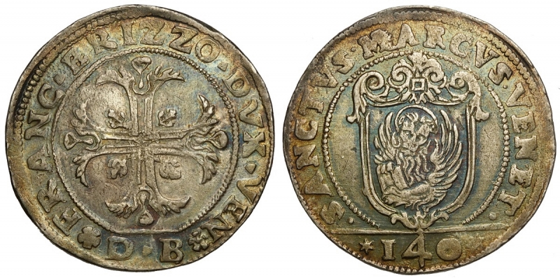 obverse: Venezia, Francesco Erizzo (1631-1646), Scudo della Croce, Ag mm 43 g 31,67 patina variopinta, BB-SPL