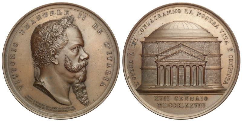 obverse: Medaglia a ricordo della morte di Re Vittorio Emanuele II 1878, opus Speranza, Rara Ae mm 68 g 140 FDC