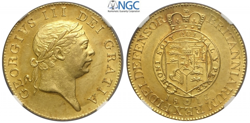 obverse: Great Britain, George III, Guinea 1813, Au mm 23,5 in slab NGC MS63 