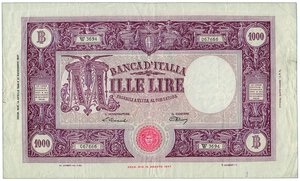 obverse: REPUBBLICA - 1000  Lire grande M Decr 14/04/1948
