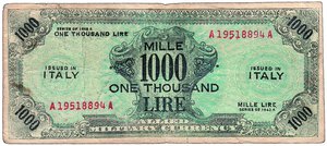 obverse: FALSO - 1.000 Lire Am Lire bilingue - Serie OF 1943 A.