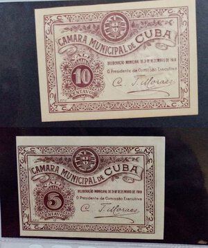 obverse: CUBA - Camara Municipal de Cuba - 5 e 10 Centavos