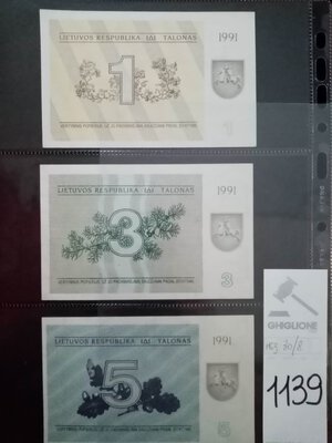 obverse: LITUANIA - Serie di 5 valori 1991.