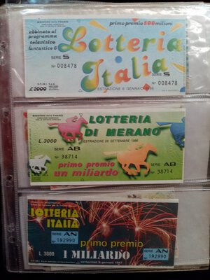 obverse: LOTTERIE ITALIANE - Lotto di 97 biglietti circa